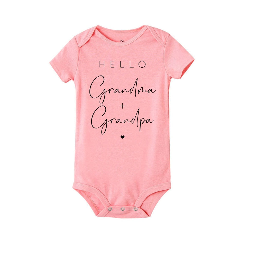 "Hello Grandma + Grandpa" Bodysuits